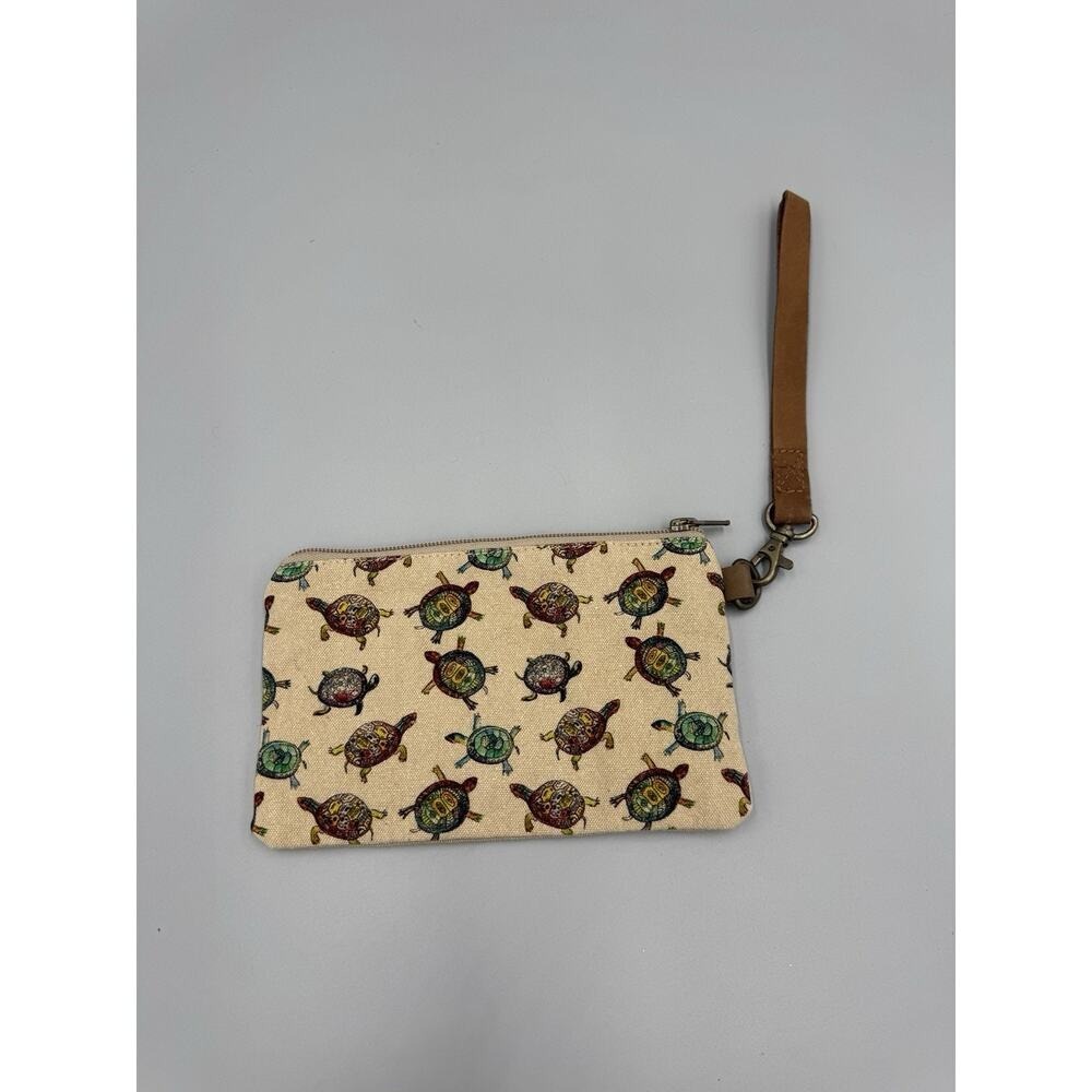 Cott N Curls Turtles Canvas Wristlet Small Purse Pouch